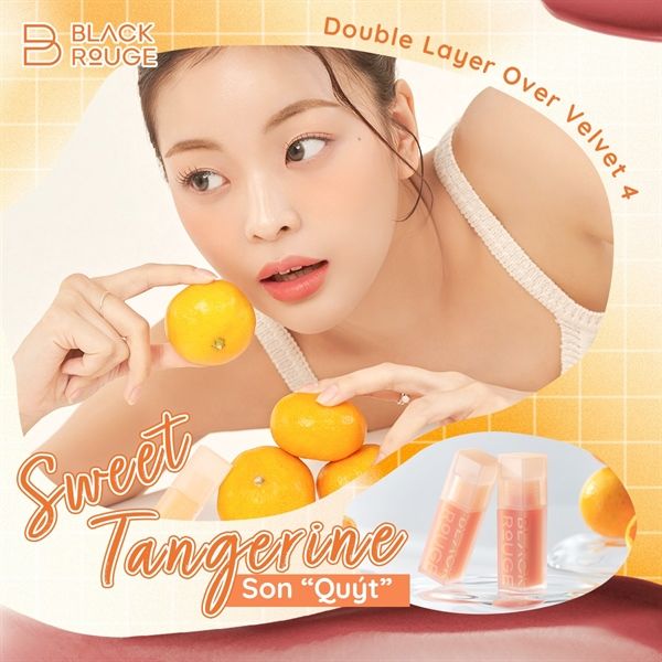 [DL22 - DL30] Son Kem Black Rouge Double Layer Over Velvet Sweet Tangerine (Ver 4) 4.1g