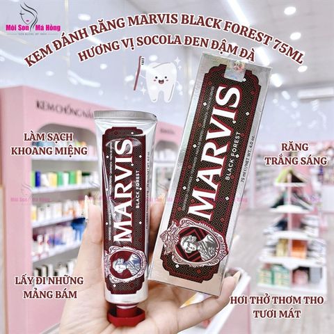 Kem đánh răng cao cấp Marvis Black Forest [75ml, nắp tím đỏ] – tuýp