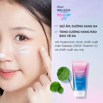 (CÔNG TY) (Mua 1 tặng 1) Tinh Chất Chống Nắng Sunplay Hiệu Chỉnh Sắc Da 50g Skin Aqua Tone Up UV Essence Lavender SPF50+/PA++++