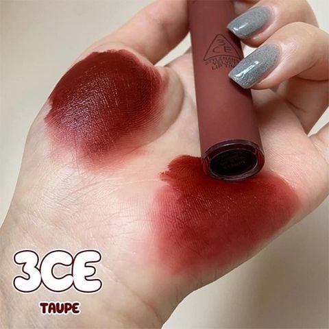 Son kem lì 3CE Velvet Lip Tint Taupe - Đỏ Nâu