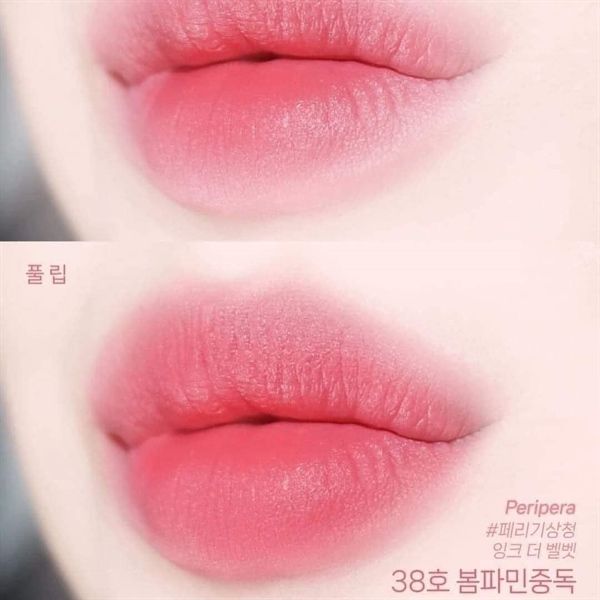 Son Kem Hiệu Ứng Nhung Mịn Peripera Ink Velvet 38 Bright Pink