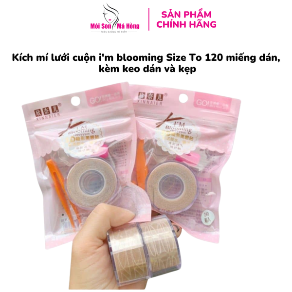 Kích mí lưới cuộn i'm blooming Size To 120 miếng dán, kèm keo dán và kẹp