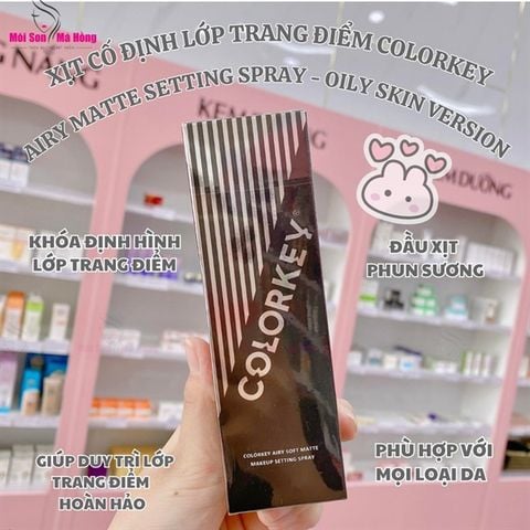 Xịt Cố Định Lớp Trang Điểm Colorkey Nam Châm Đen 30ml/ 100ml Airy Matte Setting Spray - Oily Skin Version
