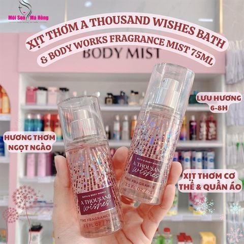 Body mist A Thousand Wishes - Xịt Thơm Toàn Thân Bath And Body Works Mỹ 75ml