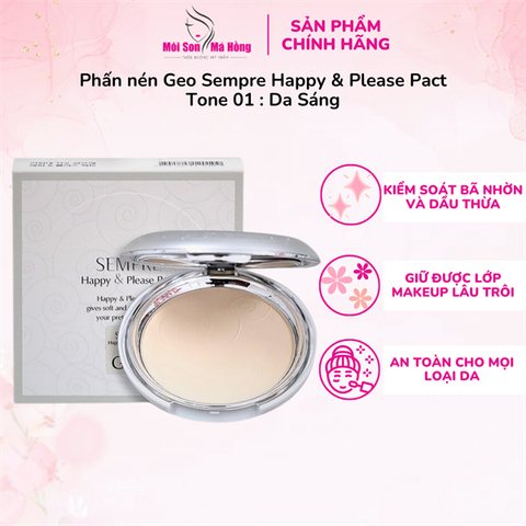 Phấn phủ GEO Sempre Happy & Please Pact- 01