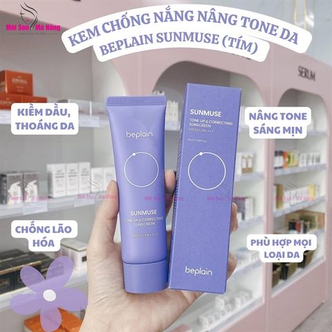 Kem Chống Nắng Cà Rốt Tím, Nâng Tone Da Beplain Sunmuse Tone Up & Correcting Sunscreen SPF50+ PA++++ 50ml