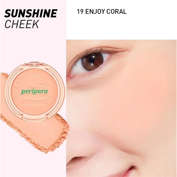 Phấn Má Hồng Peripera Pure Blushed Sunshine Cheek You Already Shine #19 Enjoy Coral