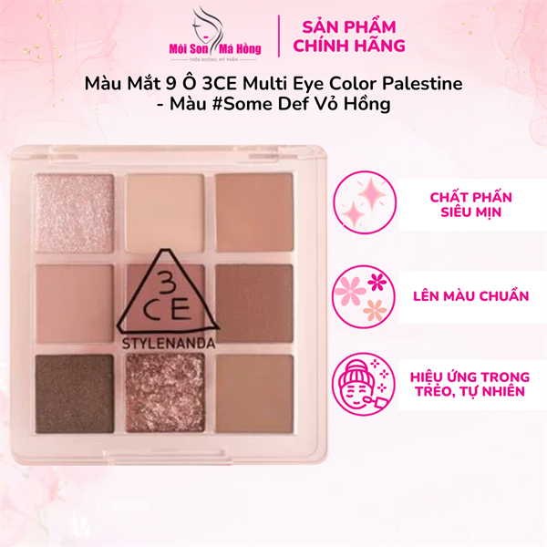 Bảng mắt 9 ô 3CE Multi Eye Color Palette - #Some Def - MÔI SON MÁ HỒNG