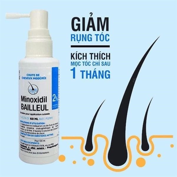 Xịt kích thich mọc tóc Minoxidil 2% Bailleul - 60ml