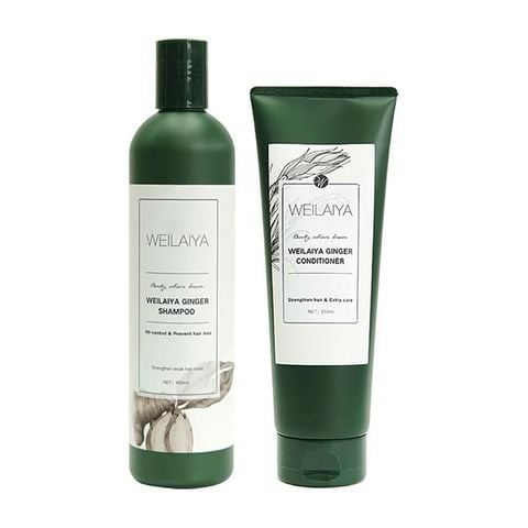 Bộ Dầu Gội Xả Dành Cho Tóc Dầu, Bết Dính Chiết Xuất Gừng Weilaiya Ginger Conditioner + Shampoo