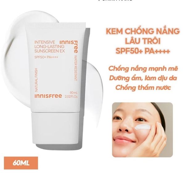 (Mẫu Mới) Kem Chống Nắng Kiềm Dầu, Lâu Trôi Innisfree Intensive Long Lasting Sunscreen Ex SPF50+PA++++ 60ml