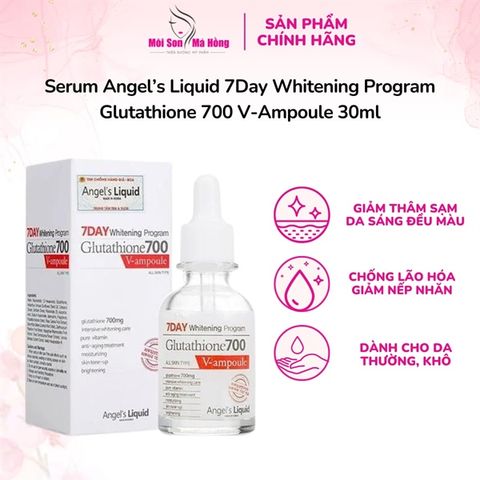 Huyết Thanh Trắng Da Angels Liquid 7 Day Whitening Program Glutathione 700 V-Ample 30ML