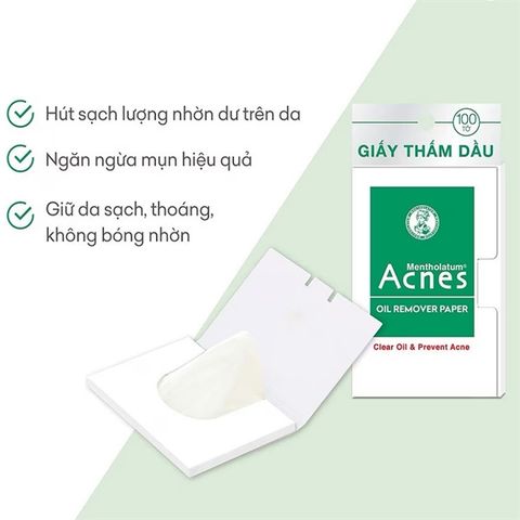Giấy Thấm Dầu Acnes Kiểm Soát Nhờn, Ngừa Mụn 100 Tờ