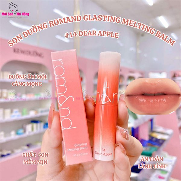 Son Dưỡng Dạng Thỏi Có Màu Thuần Chay Dưỡng Ẩm Mềm Môi Romand Glasting Melting Balm 3.5g