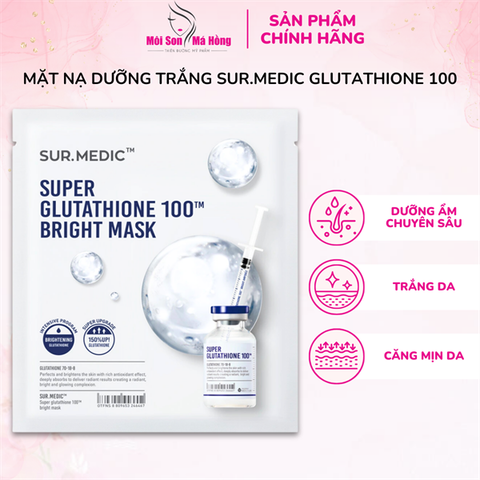 Mặt Nạ Sur.medic+ Super Glutathione 100 Bright Mask Dưỡng Trắng Da 30g 1PCS