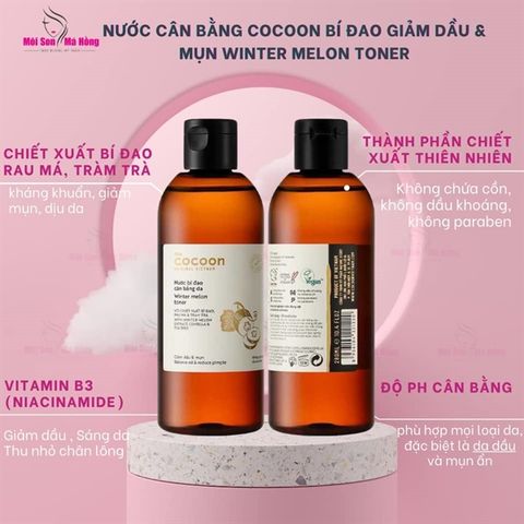 Nước bí đao cân bằng da (toner) Cocoon giảm dầu và mụn 310ml