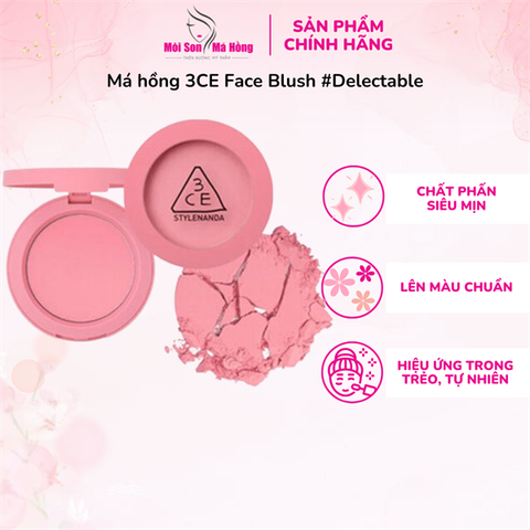 Phấn Má Hồng 3CE Mịn Lì Delectable - Hồng Anh Đào 5.5g