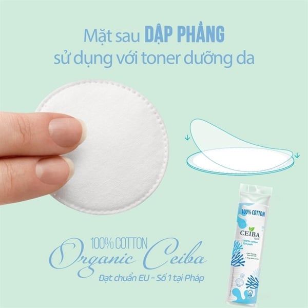 Bông Tẩy Trang Ceiba 100% Chất Liệu Cotton 120 Miếng