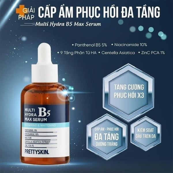 Tinh Chất Phục Hồi Cho Da Dầu PrettySkin Multi Hydra B5 Max Serum 50ML