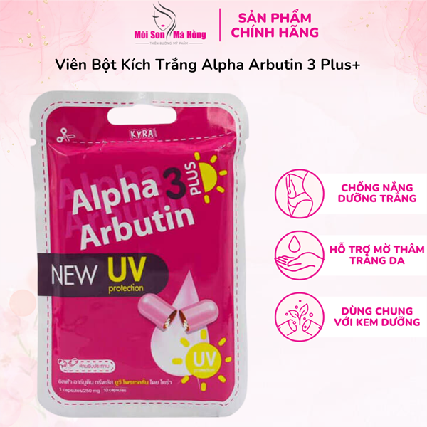 Viên trắng da Alpha Arbutin vỉ 10 viên