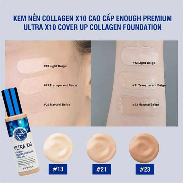 Kem Nền Enough Premium Ultra X10 Cover Up Collagen Foundation 100ml