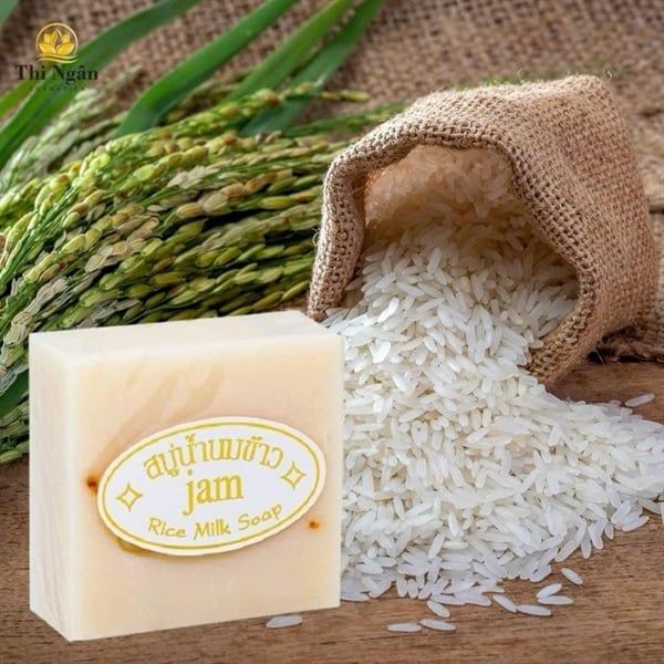 Xà phòng kích trắng cám gạo Thái Lan Jam Rice Milk Soap 65g
