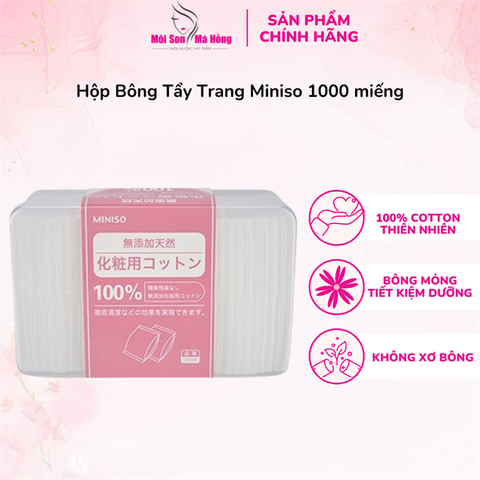Bông tẩy trang Miniso 1000 miếng