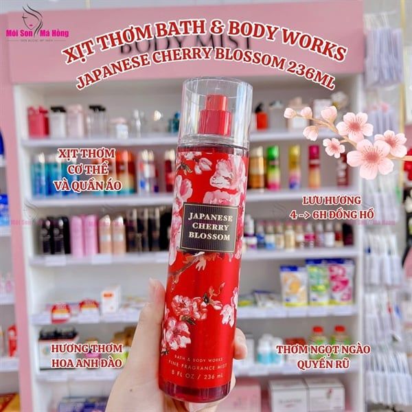 Japanese Cherry Blossom 236 ml 4本セット Xịt Thơm Body Bath & Body Works Japanese Cherry Blossom 236ml