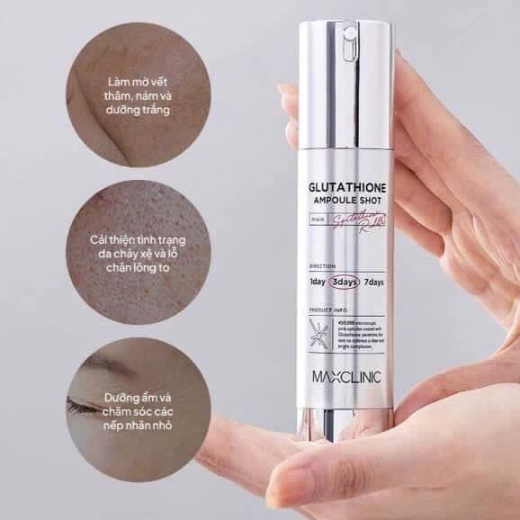 Tinh Chất Vi Kim Dưỡng Trắng Cải Thiện Nếp Nhăn Maxclinic Glutathione Ampoule Shot 3Day