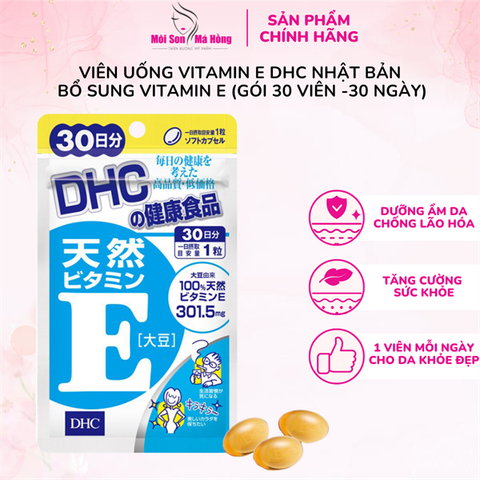 Viên Uống DHC Bổ Sung Vitamin E Gói 30 Viên 30 Ngày Natural Vitamin E Soybean (30 Days Supply)