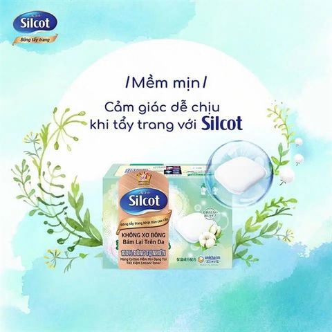 Bông Tẩy Trang Nhật Silcot (xanh lá)