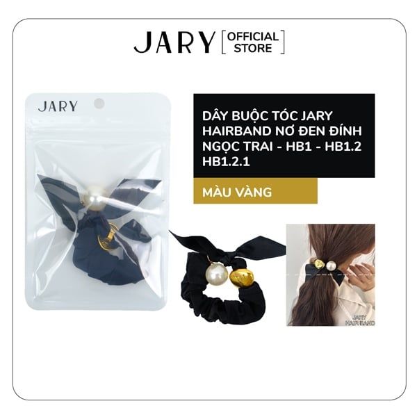 DÂY BUỘC TÓC JARY HAIRBAND NƠ ĐEN ĐÍNH NGỌC TRAI HB1 HB1.2
