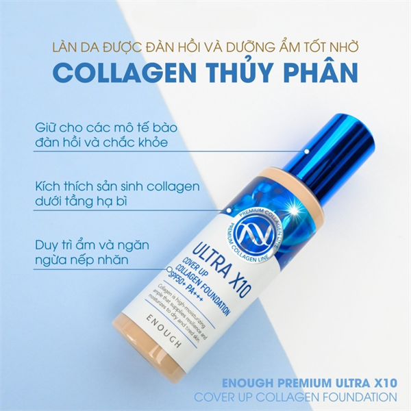 Kem Nền Enough Premium Ultra X10 Cover Up Collagen Foundation 100ml