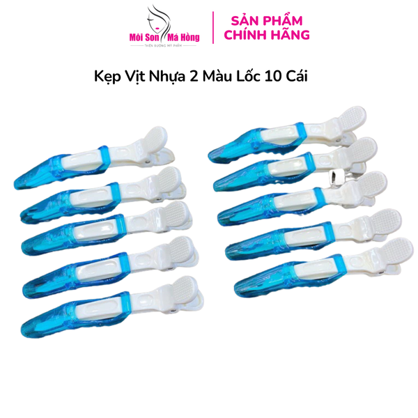 Kẹp Vịt Nhựa 2 Màu Lốc 10 Cái
