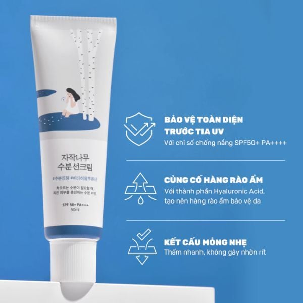 (XANH DƯƠNG) Kem Chống Nắng Dưỡng ẩm Round Lab Birch Juice Moisturizing Sunscreen SPF 50+ PA++++ 10ml/ 50ml