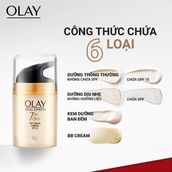 Kem Dưỡng Olay Ban Ngày Ngăn Ngừa 7 Dấu Hiệu Lão Hóa 50g Total Effects 7 in One Day Cream Normal SPF 15
