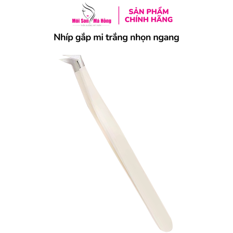 Nhíp gắp mi trắng nhọn ngang