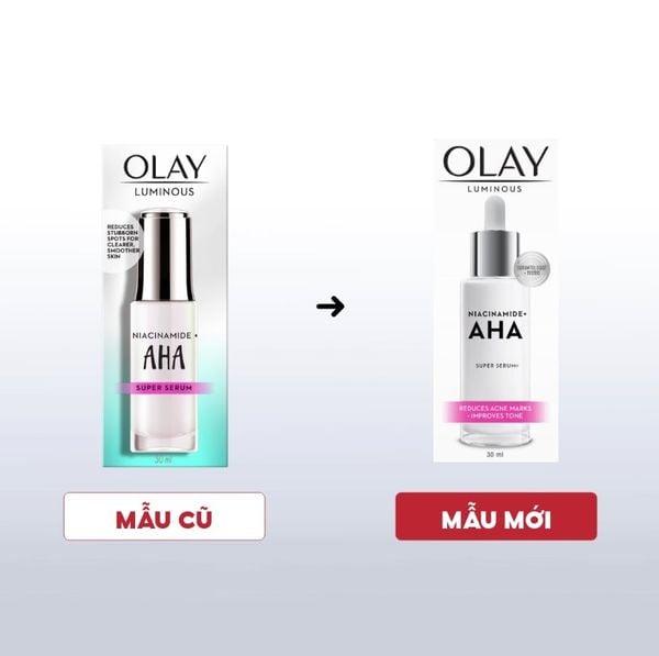Serum Olay Dưỡng Sáng Da, Mờ Thâm Mụn 30ml Super Serum Luminous Niacinamide + AHA