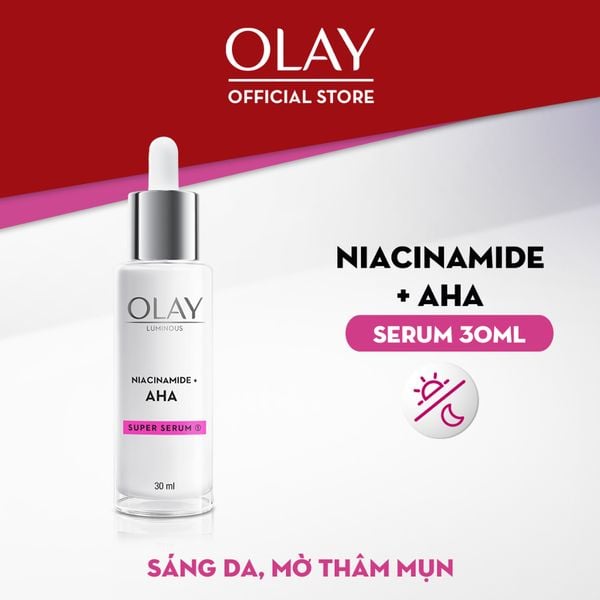 Serum Olay Dưỡng Sáng Da, Mờ Thâm Mụn 30ml Super Serum Luminous Niacinamide + AHA