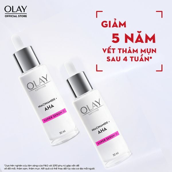 Serum Olay Dưỡng Sáng Da, Mờ Thâm Mụn 30ml Super Serum Luminous Niacinamide + AHA