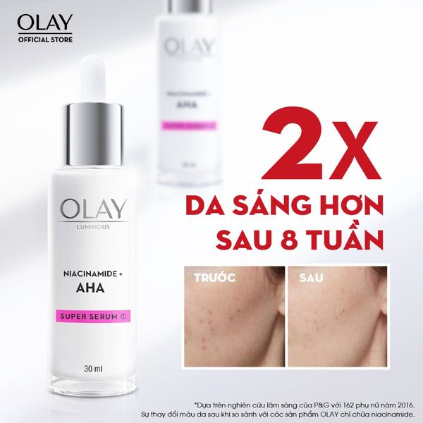 Serum Olay Dưỡng Sáng Da, Mờ Thâm Mụn 30ml Super Serum Luminous Niacinamide + AHA