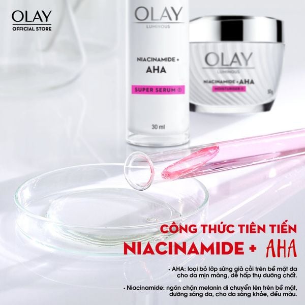Serum Olay Dưỡng Sáng Da, Mờ Thâm Mụn 30ml Super Serum Luminous Niacinamide + AHA