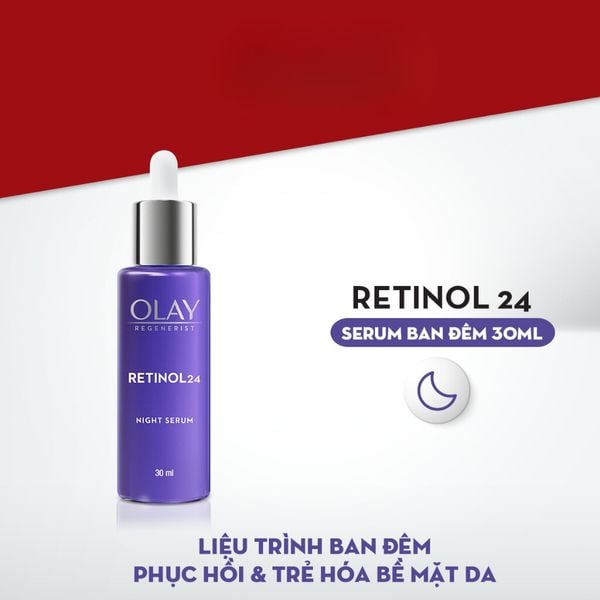 Serum Olay Retinol24 Ngừa Lão Hóa, Trẻ hóa da Ban Đêm 30ml Regenerist Retinol 24 Night Serum Fragrance-Free