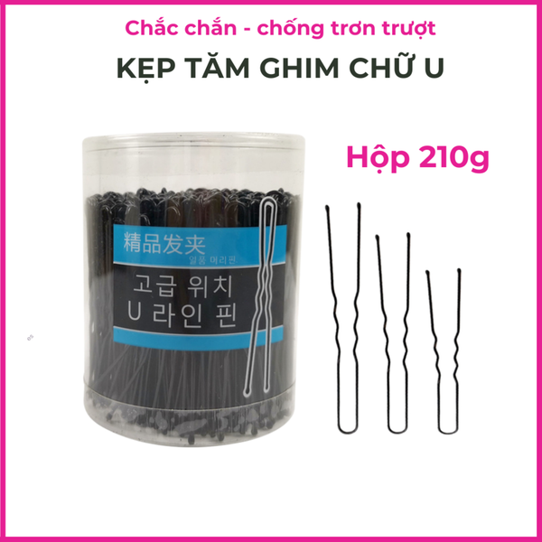 Kẹp Ghim Tăm U 210g Hộp Tròn 2 size  M L