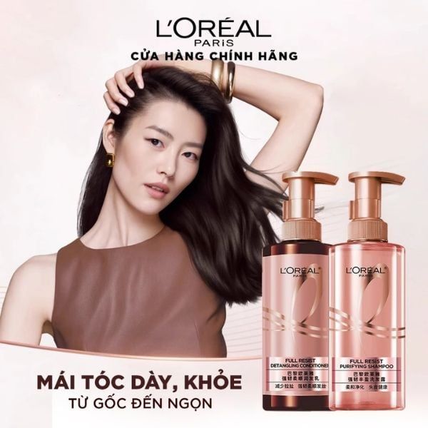 Gội Xả L'Oreal Giảm Gãy Rụng Tóc Giúp Tóc Chắc Khỏe 440mlx2 Elseve Full Resist Anti Hair Fall Shampoo & Conditioner