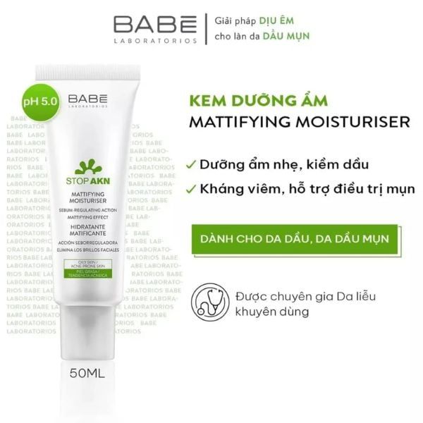 Kem Dưỡng Babe Stop AKN Ẩm Kiềm Dầu Trị Mụn 50ml