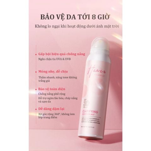 (CÔNG TY) Xịt Chống Nắng Nâng Tone HEXZE 100ml SPF30 PA+++ – Bảo Vệ Da, Dưỡng Ẩm, Nâng Tone Tự Nhiên