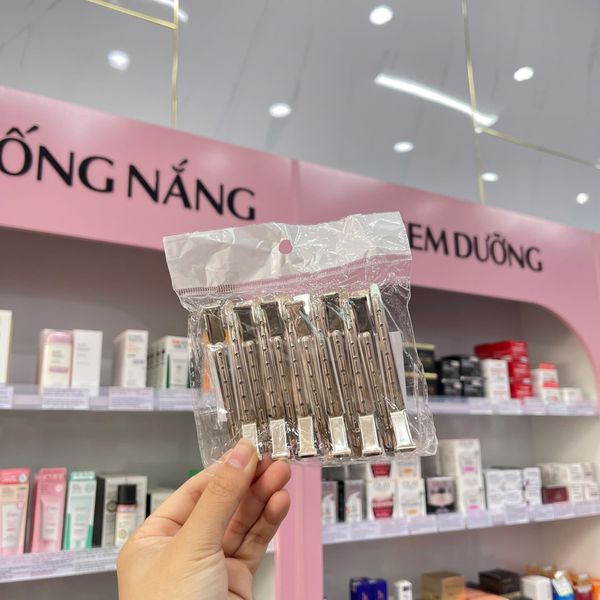 Kẹp mỏ vịt làm tóc chuyên dụng bằng thép không gỉ ( nguyên bịch 12 CÂY) size dài và size trung 8.5cm