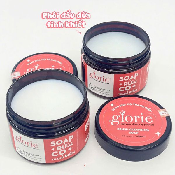 [1 TẶNG 1] - Soap Rửa Cọ Trang Điểm Glorie Brush Cleansing Soap 130g + Tặng giỏ treo cọ Hoặc Khay rửa cọ