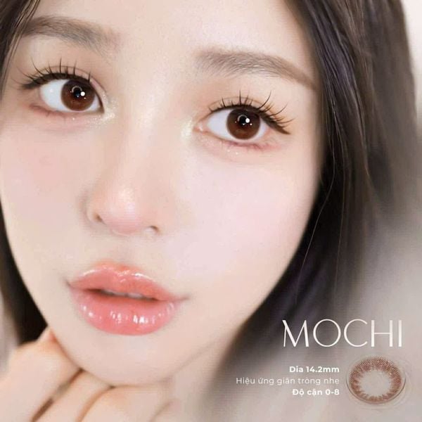 Lens KÍNH ÁP TRÒNG MÀU NÂU TỰ NHIÊN - LENS LỌ CLASSIC/ MOCHI BROWN/ 0-4.5 độ cận/ Giãn tròng 14.2